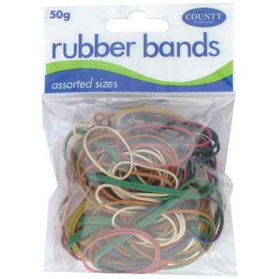 County Stationery Rubber Bands (Pack Of 12) Multicoloured (One Size