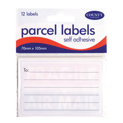 County Stationery Self-Adhesive Label (Pack of 12) White (One Size)