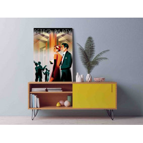 Couple at a party in the style of the early 20th century. Retro party (Canvas Prints) / 20cm x 15cm