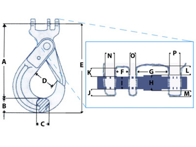 Coupling Self Locking Hook Grade 80 13MM 5.3 Ton (G80 Autolock Lifting Chain Sling 5.3T)