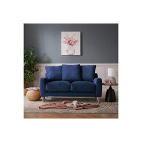 Covent 2 Seater Sofa With Scatter Back Cushions, Navy Blue Velvet