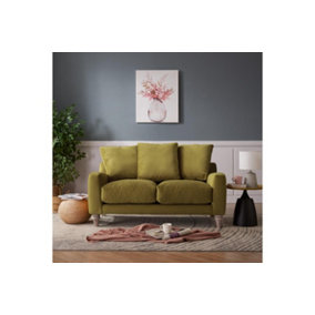 Covent 2 Seater Sofa With Scatter Back Cushions, Olive Green Velvet