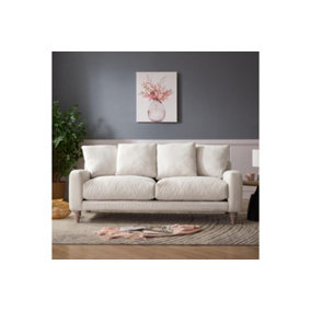 Covent 3 Seater Sofa With Scatter Back Cushions, Ivory Linen