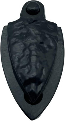 Covered Keyhole Escutcheon Black Antique Fleur-de-LYS Design