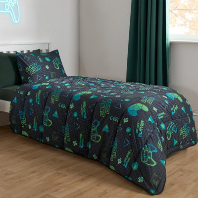 Coverless 10.5 Tog Gaming Duvet Pillowcase Kids Quilt Soft Bedding Set Single