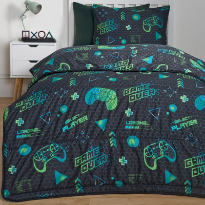 Coverless 10.5 Tog Gaming Duvet Pillowcase Kids Quilt Soft Bedding Set Single - 5