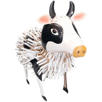 Cow Garden Sculpture Ornament Statue Metal Decoration Farm Animal Lawn Heifer