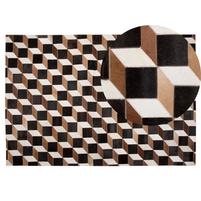 Cowhide Area Rug 140 x 200 cm Brown ALPKOY