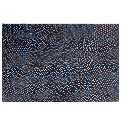 Cowhide Area Rug 140 x 200 cm Brown and Blue IKISU