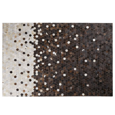 Cowhide Area Rug 140 x 200 cm Brown with Beige EYIM