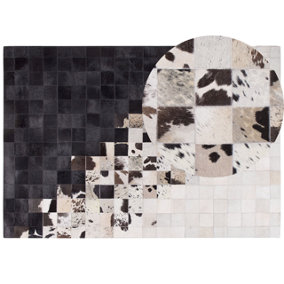 Cowhide Area Rug 160 x 230 cm Black and White KEMAH