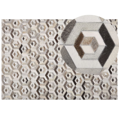 Cowhide Area Rug 160 x 230 cm Brown and Beige TAVAK