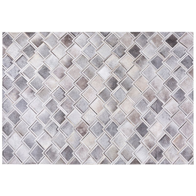 Cowhide Area Rug 160 x 230 cm Grey AGACLI