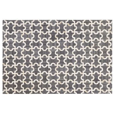 Cowhide Area Rug 160 x 230 cm Grey and Beige YEDISU