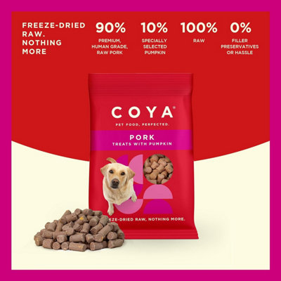 Coya Freeze-Dried Raw 12pk Adult Dog Treats - Pork - 12 x 40g
