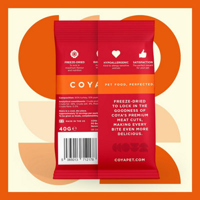 Coya Freeze-Dried Raw Adult Dog Treats - Turkey - 40g