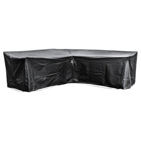 Cozy Bay EZBreathe Medium L Shape Sofa Cover in Black