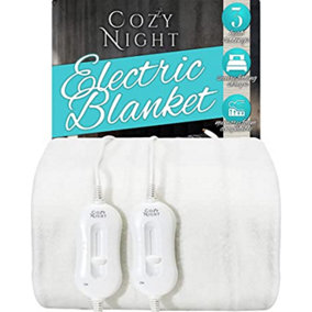 Cozy Night Electric Blanket Superking Size Heated with 3 Heat Settings - Machine Washable with Overheat Protection