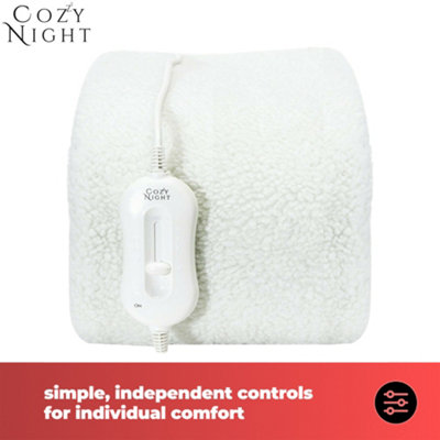 Cozy Night Single Size Electric Blanket Heated with 3 Heat Settings Quick Fit Underblanket Fleece Material Machine Washable DIY at B Q
