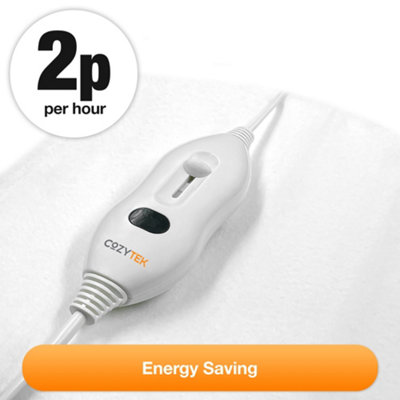 Cozytek King Size Electric Heated Blanket 165 x 137cm Underblanket Heated Sheet Secure Ties 3 Heat Settings DIY at B Q