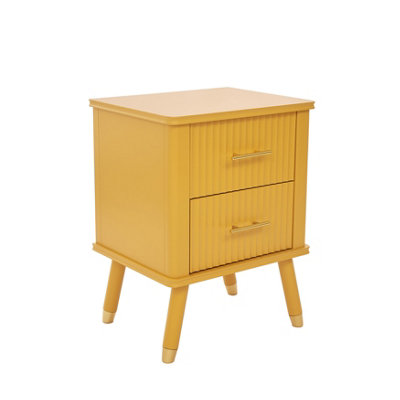Cozzano 2 Drawer Mustard Bedside Table