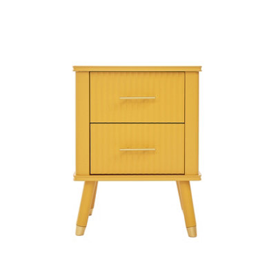 Cozzano 2 Drawer Mustard Bedside Table