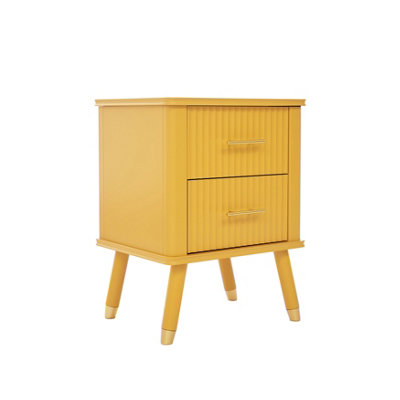 Cozzano 2 Drawer Mustard Bedside Table