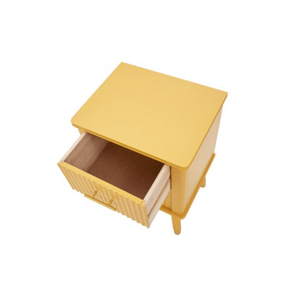 Cozzano 2 Drawer Mustard Bedside Table