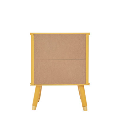 Cozzano 2 Drawer Mustard Bedside Table