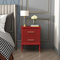 Cozzano 2 Drawer Red Bedside Table