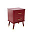 Cozzano 2 Drawer Red Bedside Table