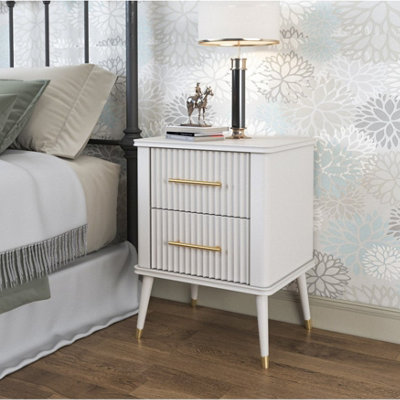 Cozzano 2 Drawer White Bedside Table