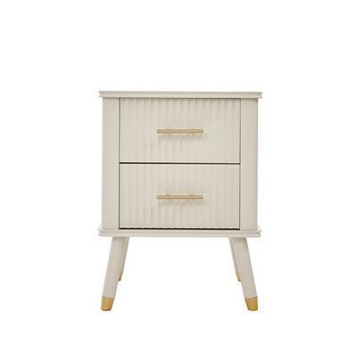 Cozzano 2 Drawer White Bedside Table