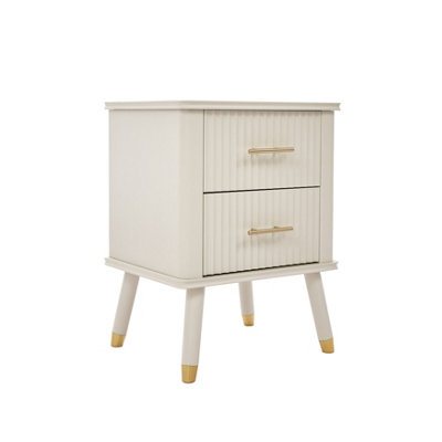 Cozzano 2 Drawer White Bedside Table