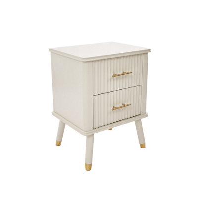 Cozzano 2 Drawer White Bedside Table