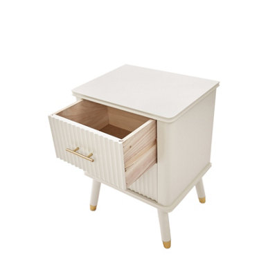Cozzano 2 Drawer White Bedside Table