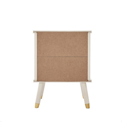 Cozzano 2 Drawer White Bedside Table