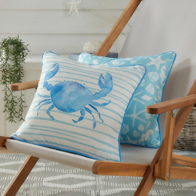 Crab Outdoor/Indoor Water & UV Resistant Filled Cushion