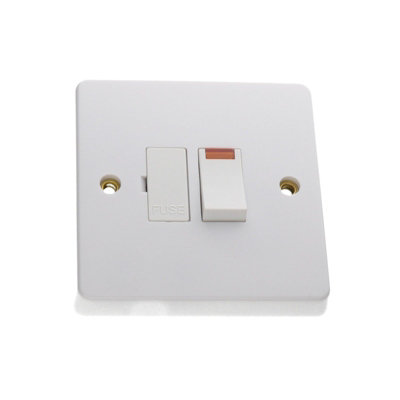 Crabtree 13A DP Switched Fused Spur with Neon Light Indicator Faceplate ...