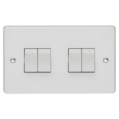 Crabtree 4174 Capital Light Switch 4 Gang 2 Way SP 10 Amp