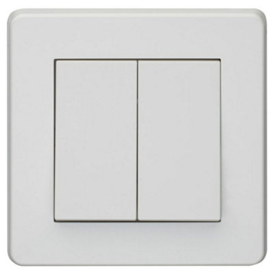 Crabtree 5172 Capital Wide Rocker Light Switch 2 Gang 2 Way SP 10 Amp