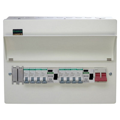Crabtree LSDR10BUB8 Loadstar Split Load Dual RCD Populated Consumer ...