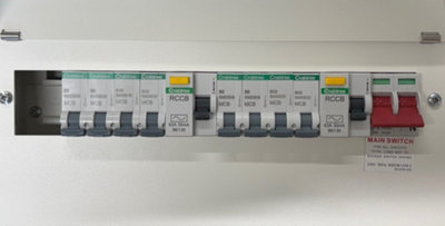 Crabtree LSDR10BUB8 Loadstar Split Load Dual RCD Populated Consumer ...