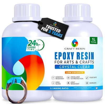 Crystal Clear Art Resin Kit - 2L / 67.7oz, Easy Mix 1