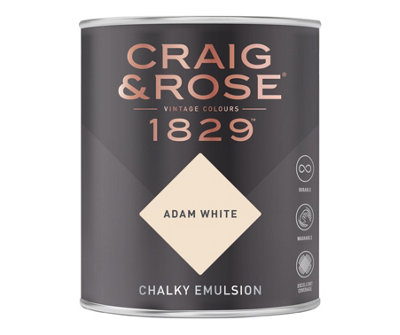 Craig & Rose 1829 Adam White Chalky Paint 750ML