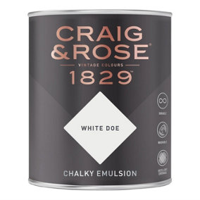 Craig & Rose 1829 Chalky Emulsion Mixed Colour White Doe 750ml