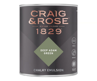 Craig & Rose 1829 Deep Adam Green Chalky Paint 750ML