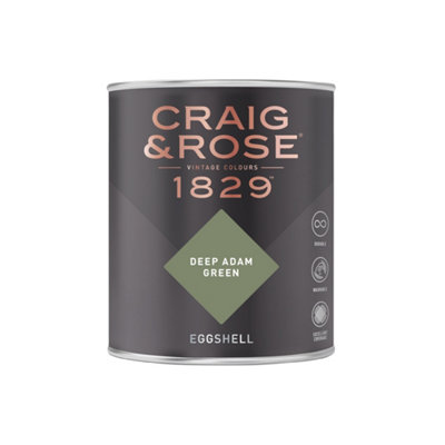 Craig & Rose 1829 Deep Adam Green Eggshell Paint 750ml