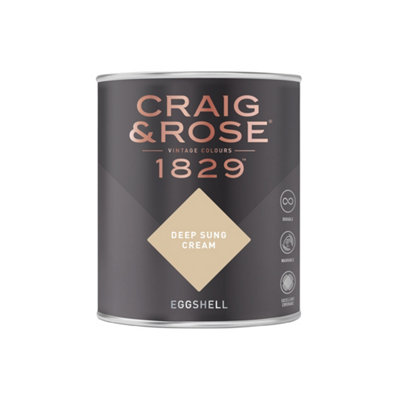 Craig & Rose 1829 Deep Sung Cream Eggshell Paint 750ml