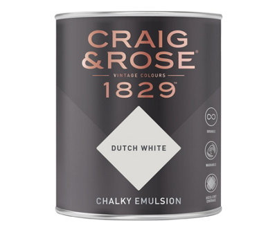 Craig & Rose 1829 Dutch White Chalky Paint 750ML